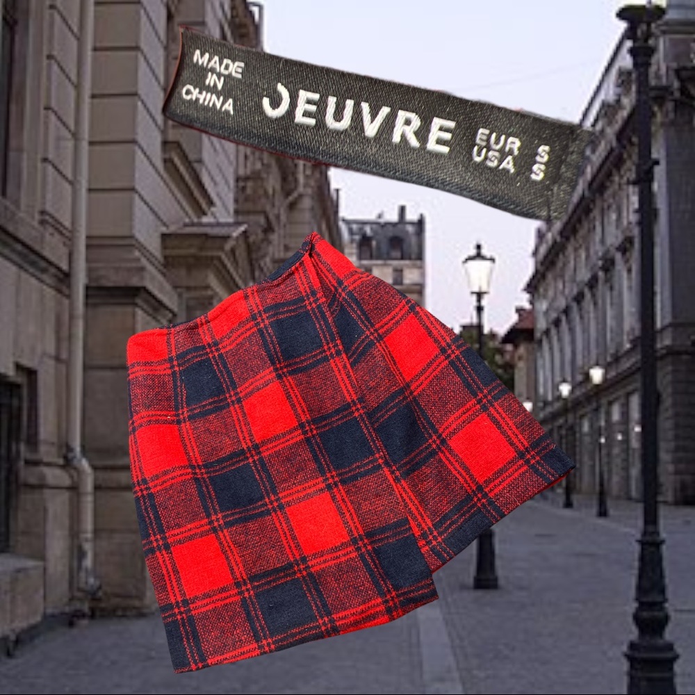 ❤️Thick plaid mini skirt